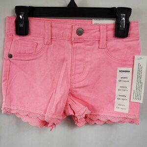 Sonoma Girls Pink Guava NWT Size 6X Reg /Girls Embroidered Leg Hem